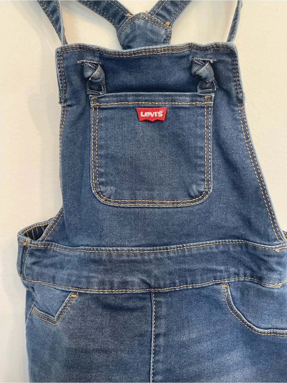Levi's Kids Blue Denim Short Overalls - Picture 3 of 10